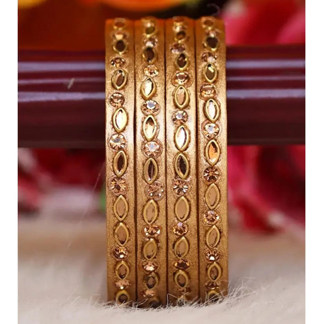 Jaipuri Lac Kada in Beautiful Kundan Design ( Pack of 4) Taj Bridal Store