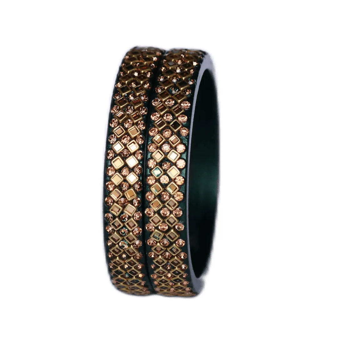 Partywear Lac Kada in Beautiful Kundan Design (Pack of 2) Taj Bridal Store