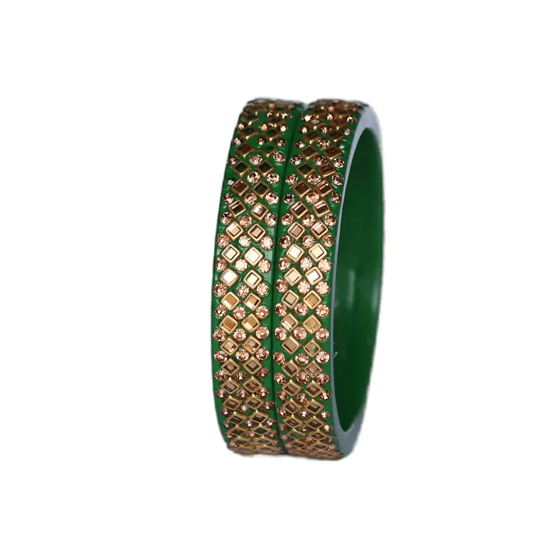 Partywear Lac Kada in Beautiful Kundan Design (Pack of 2) Taj Bridal Store
