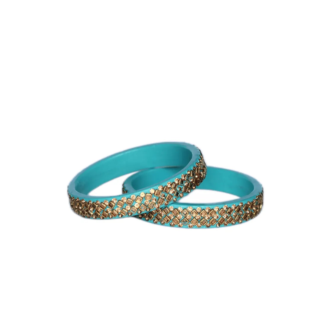 Partywear Lac Kada in Beautiful Kundan Design (Pack of 2) Taj Bridal Store