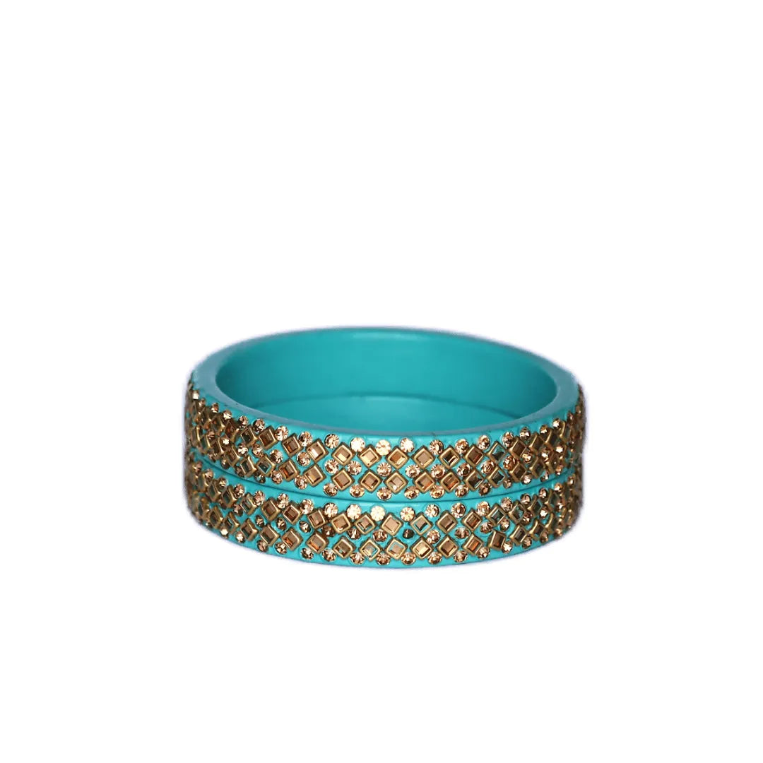 Partywear Lac Kada in Beautiful Kundan Design (Pack of 2) Taj Bridal Store