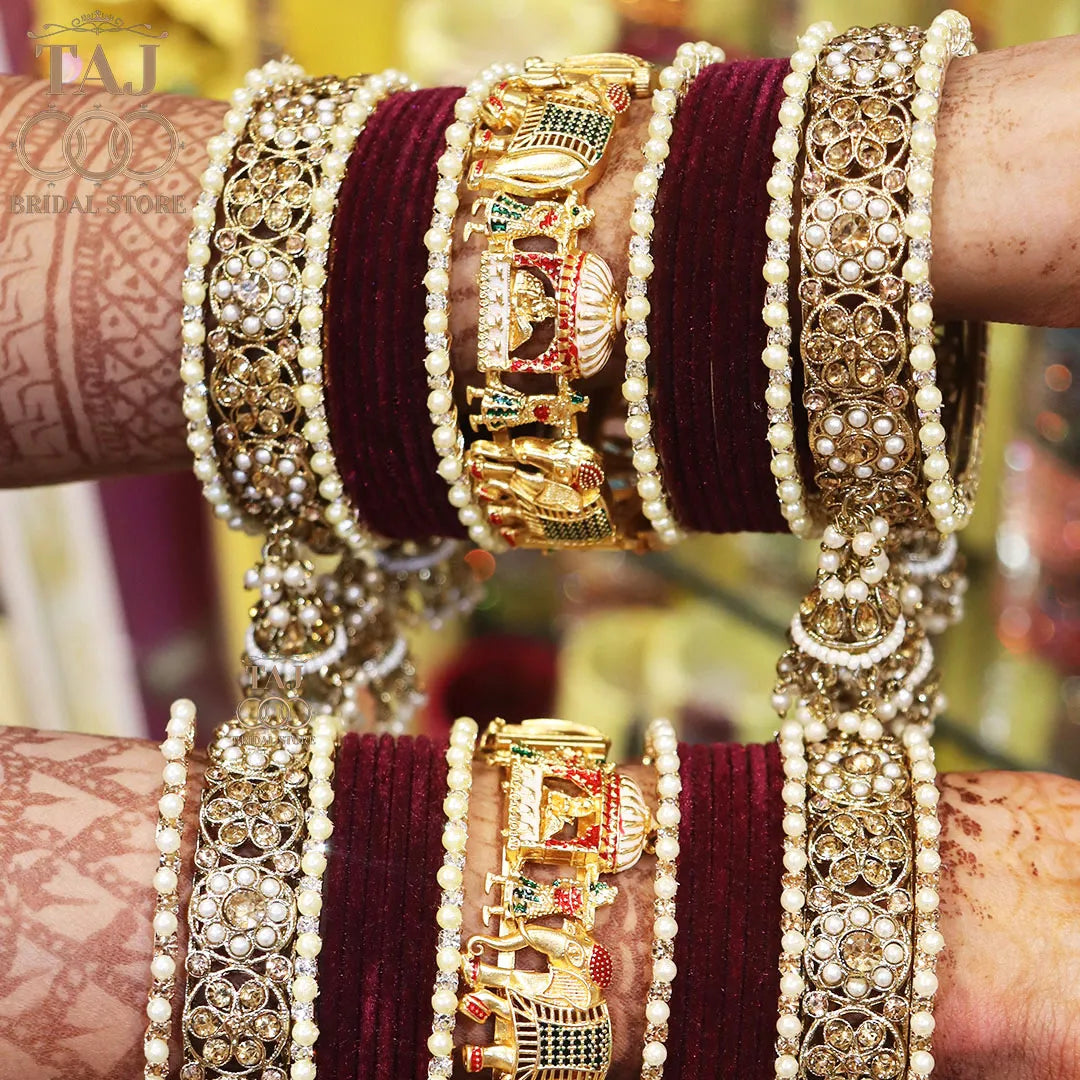 Most Popular Bridal Bangles Set With Beautiful Doli and Elephant Design Kada