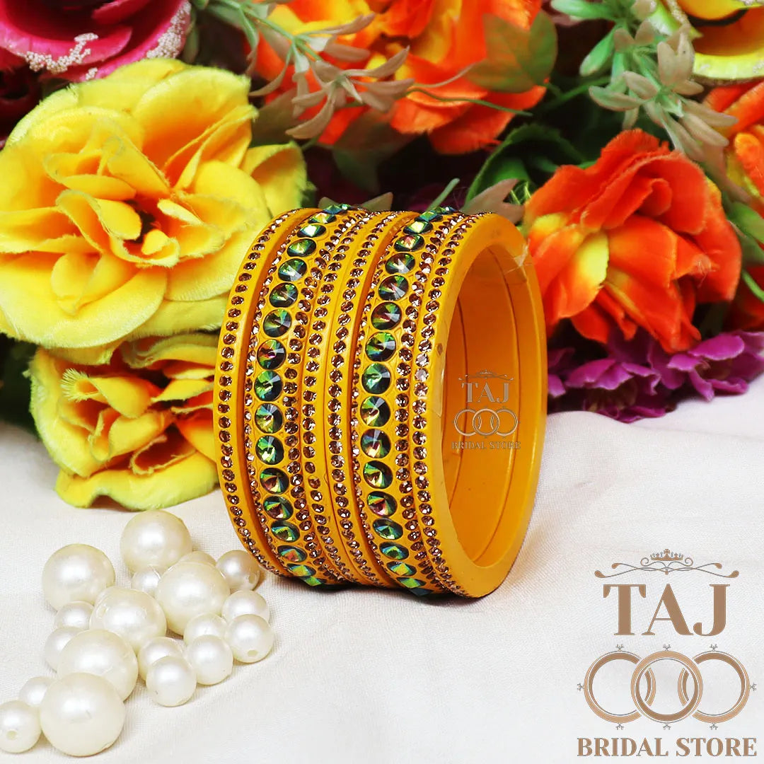 Daily Wear Marwadi Lakh Chura Set With Beautiful RhineStone Design
