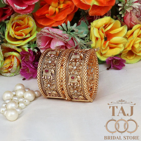 Rajwadi Metal Kada With New Beautiful Elephant Design