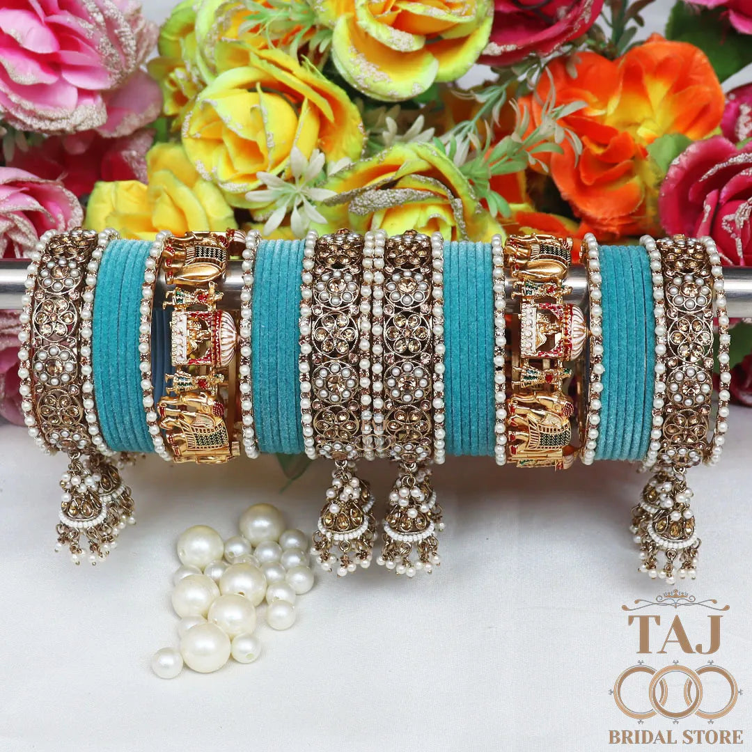 Most Popular Bridal Bangles Set With Beautiful Doli and Elephant Design Kada