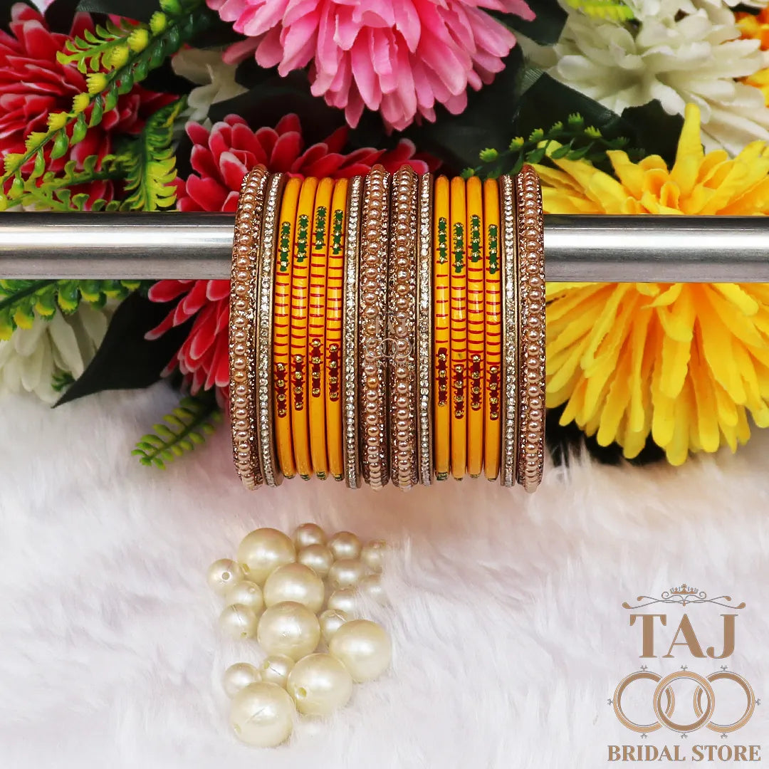 Diwali Special Short Lac Bangle Set with Beautiful Handpaint Design