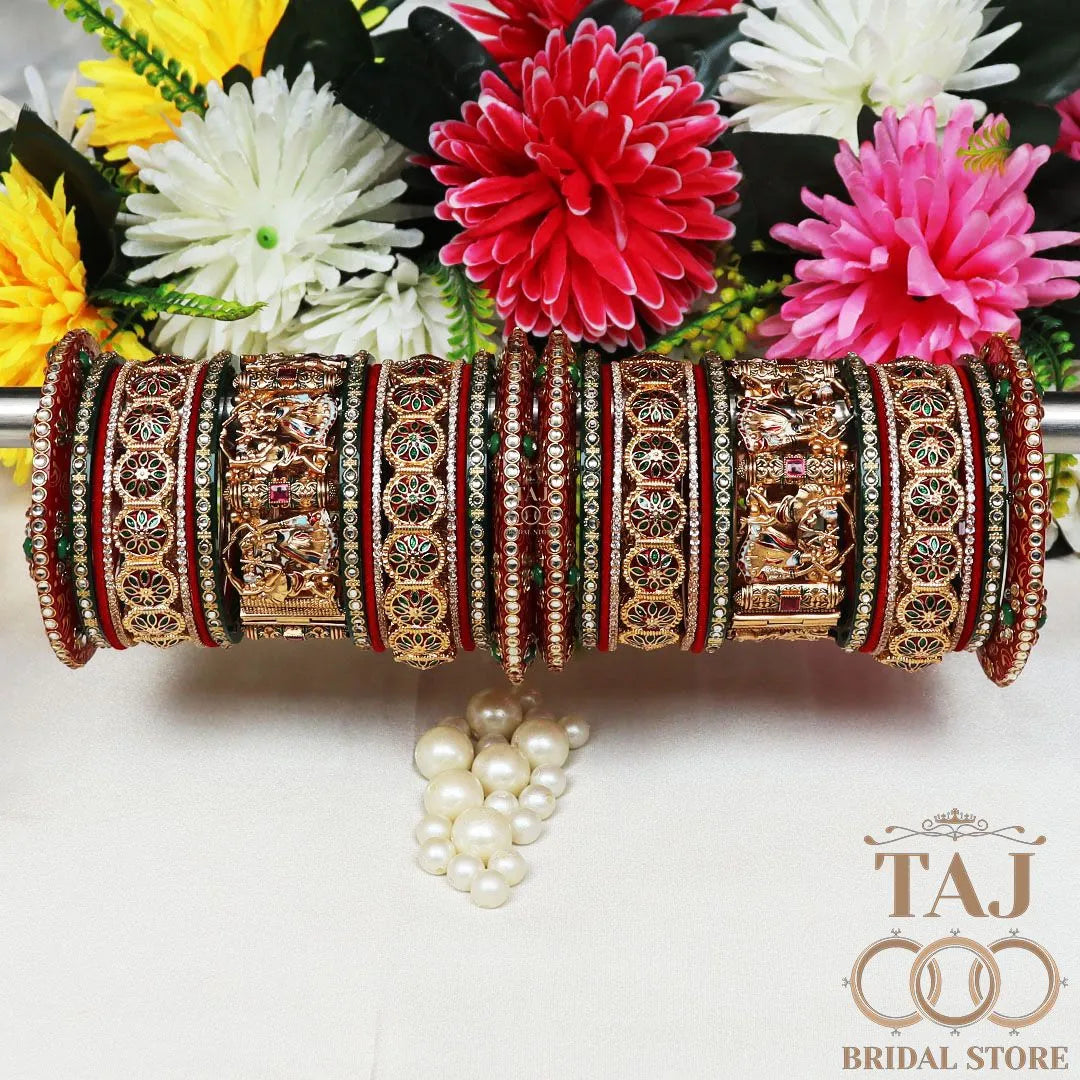 Karwa Chauth Special Wedding Bangle Set with Dandiya Motifs