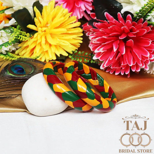 Handcrafted Woven Kada Bangles Vibrant & Stylish (Set of 2)
