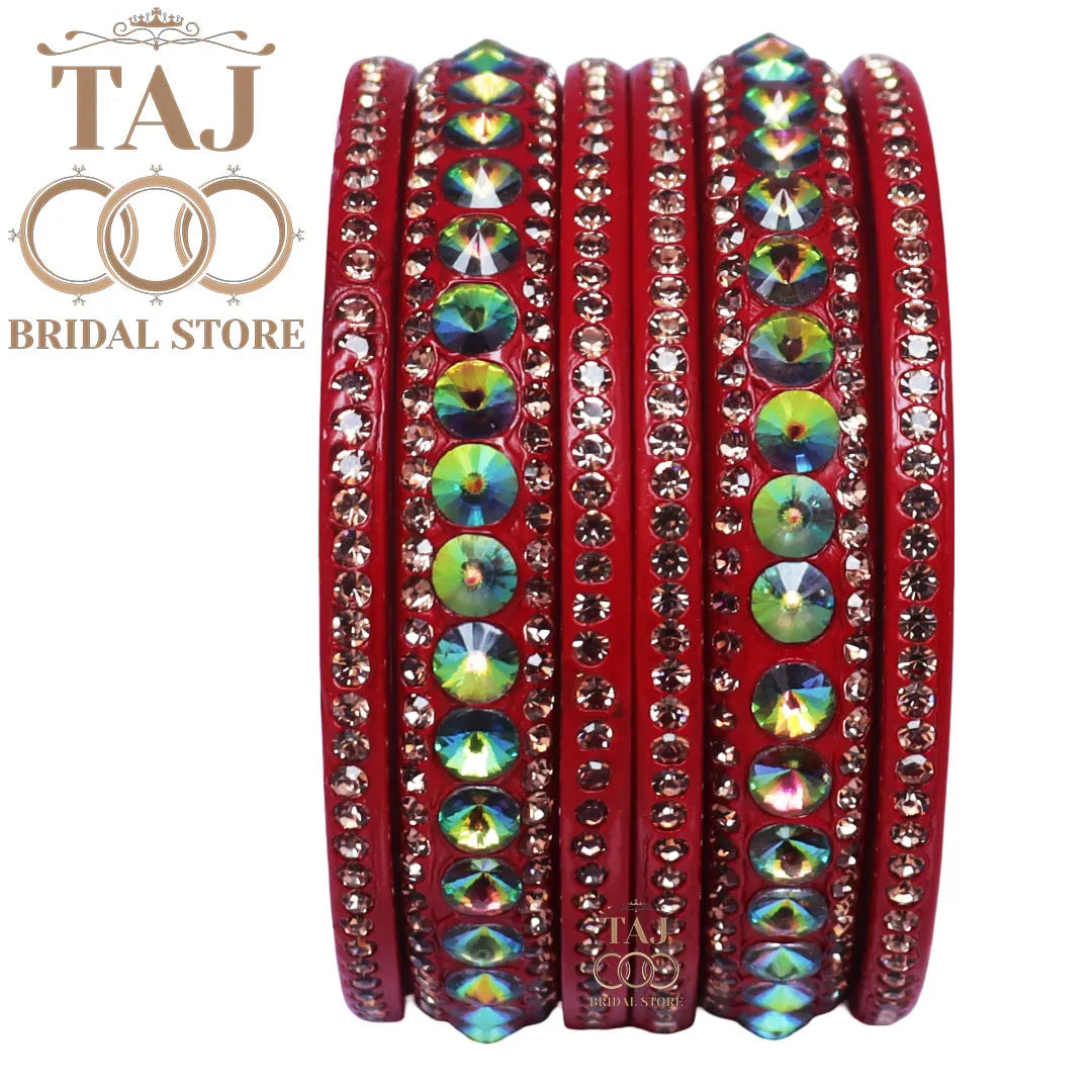 Daily Wear Marwadi Lakh Chura Set With Beautiful RhineStone Design
