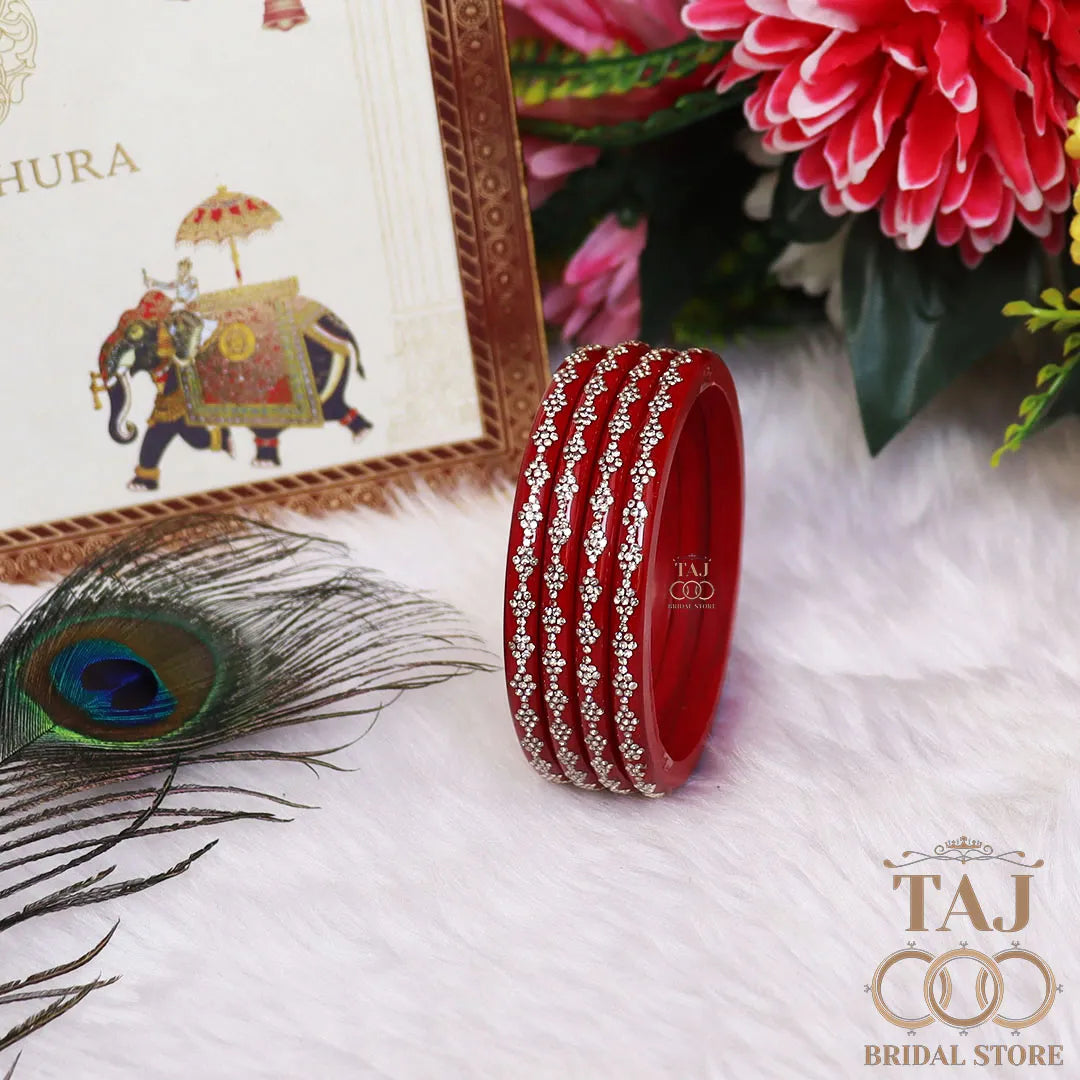 Premium Jaipuri Lac Bangles With Best Traditional Rhinestones Design