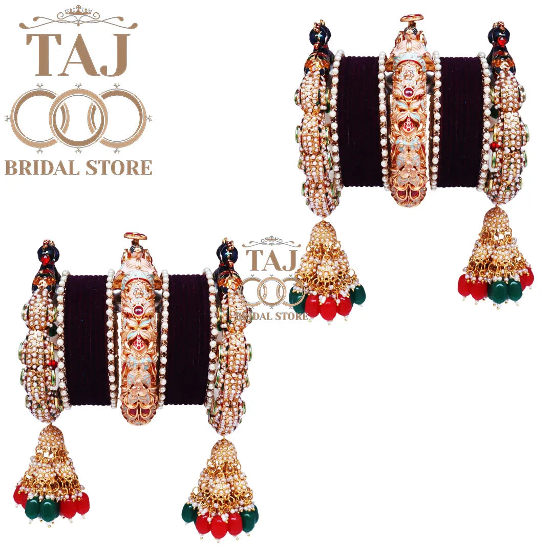 New Royal Rajwadi Chura Set With Latest Peacock And Jhoomer Design Bangadi