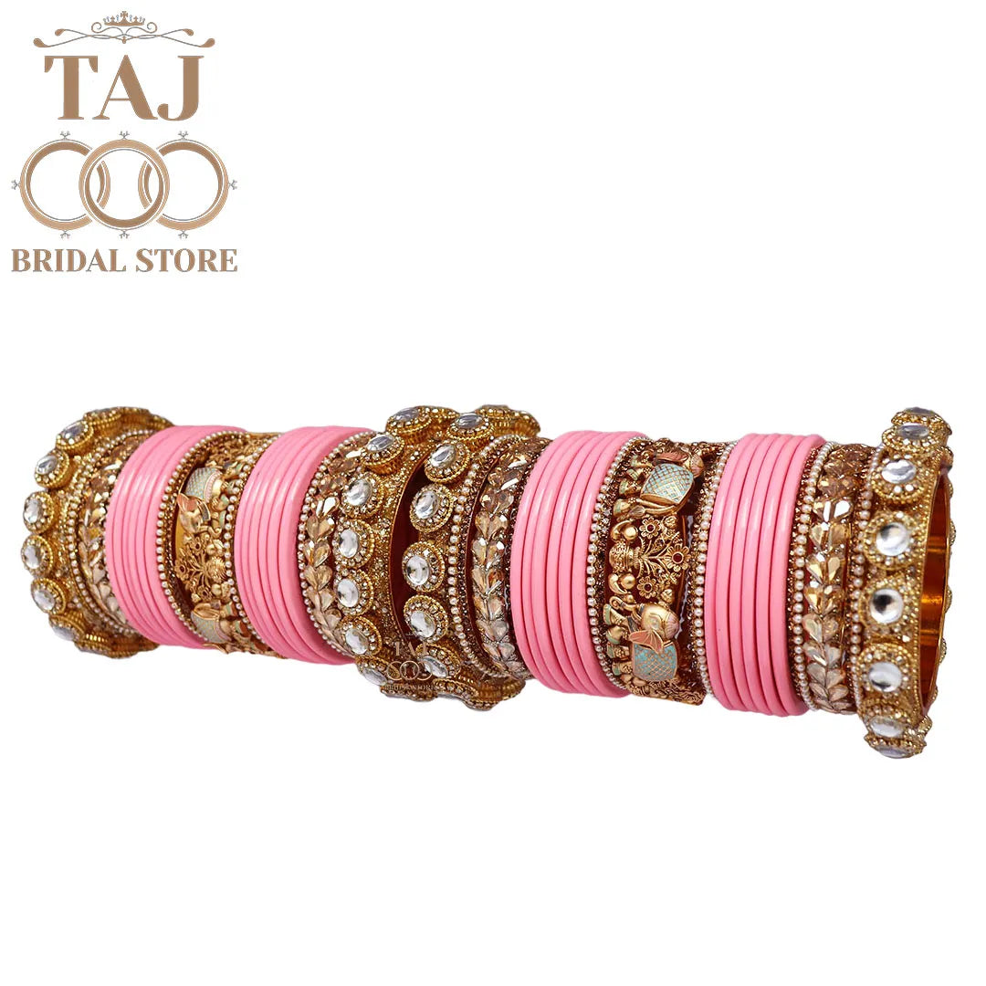 Royal Rajwadi Wedding Chura Set With Beautiful Latest Elephant Design Kada