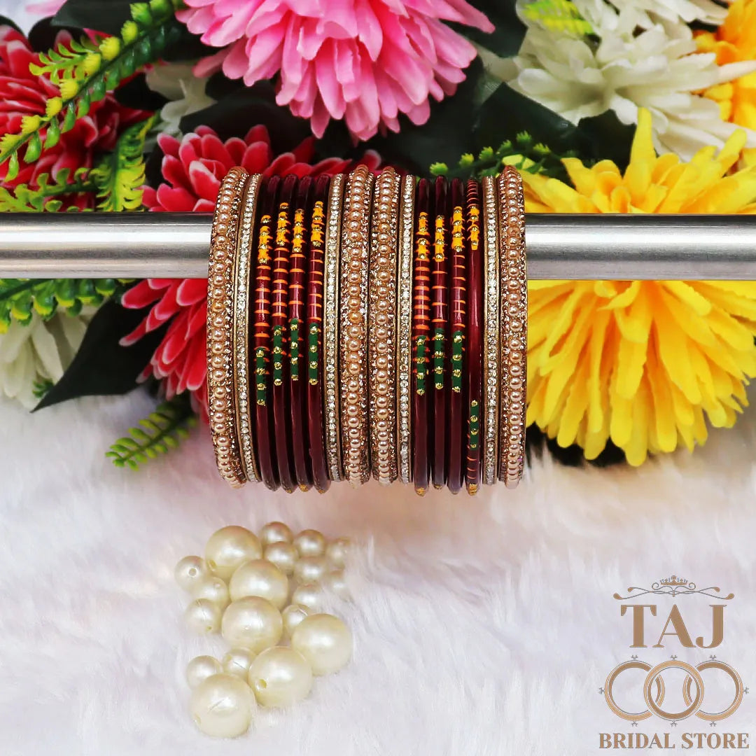 Diwali Special Short Lac Bangle Set with Beautiful Handpaint Design