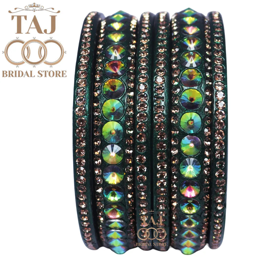 Daily Wear Marwadi Lakh Chura Set With Beautiful RhineStone Design