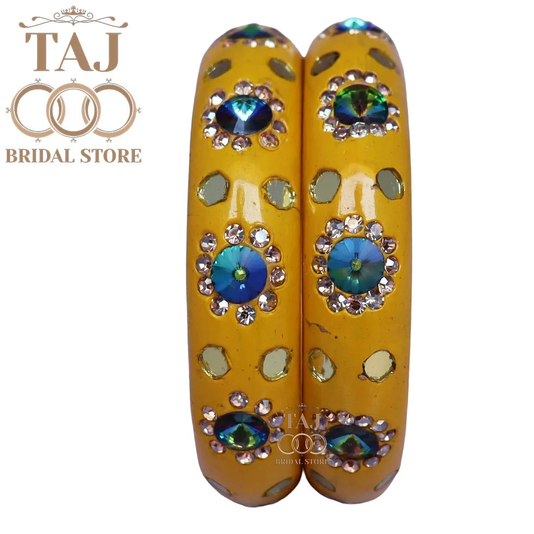 Lac Kada With Beautiful Rhinestone Design (Pack of 2)