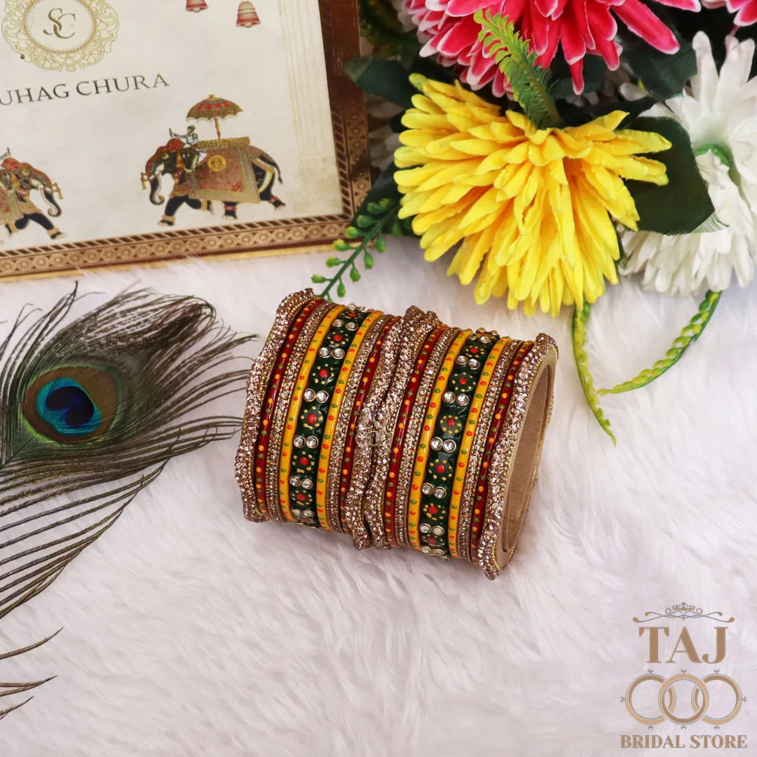 Lahti Short Bangles Set for Women with Larest Zigzag Design