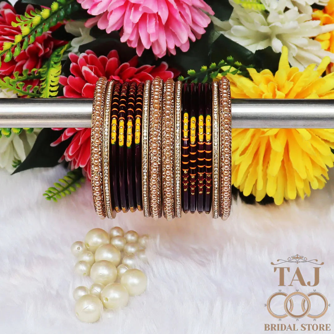 Diwali Special Short Lac Bangle Set with Beautiful Handpaint Design