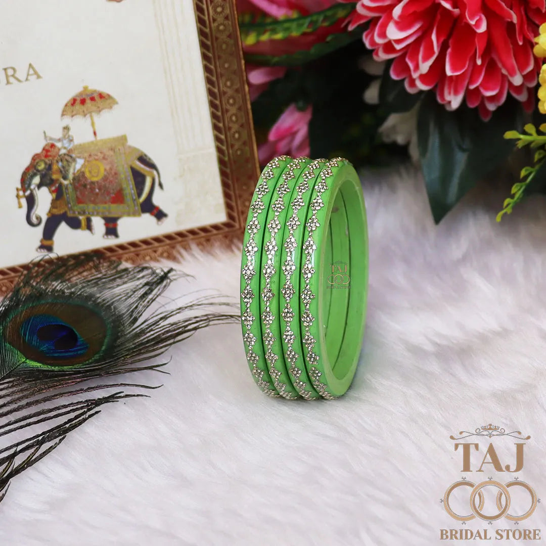 Premium Jaipuri Lac Bangles With Best Traditional Rhinestones Design