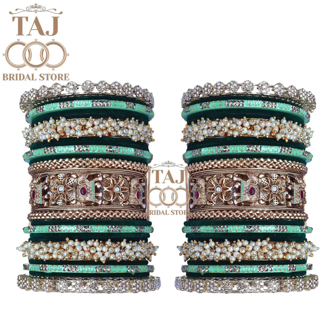 Popular Wedding Bangles for Bride With Beautiful Flower and Elephant Design Kada