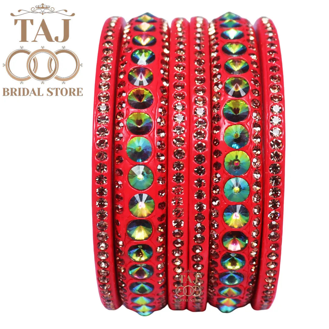 Daily Wear Marwadi Lakh Chura Set With Beautiful RhineStone Design