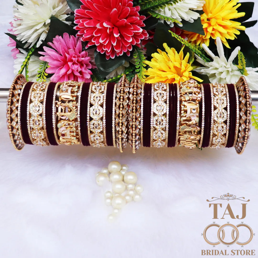 Traditional Wedding Bangle Set with Dulha Dulhan & Elephant Design