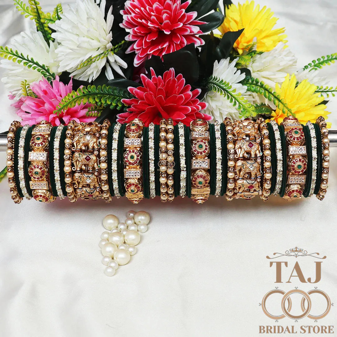 Heavy Bridal Chuda for Weddings With New Elephant Design