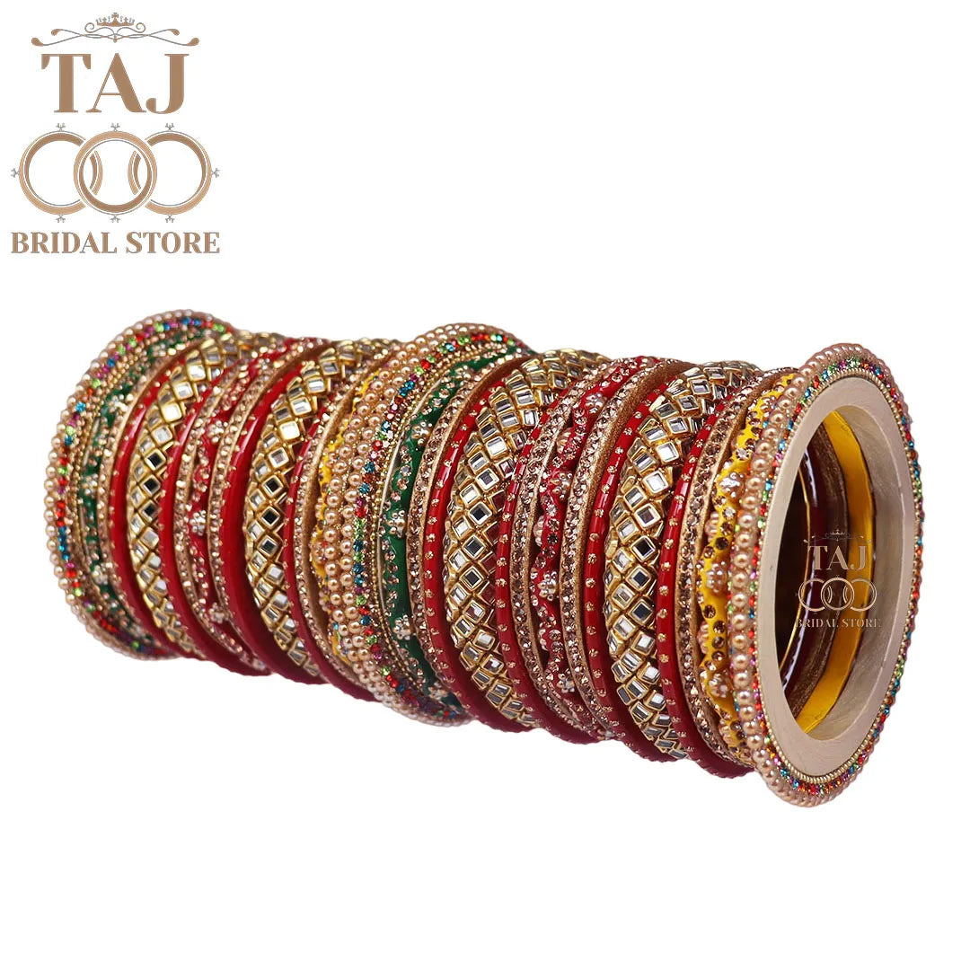 Royal Rajasthani Lac Chuda Set With Beautiful Zig Zag Design