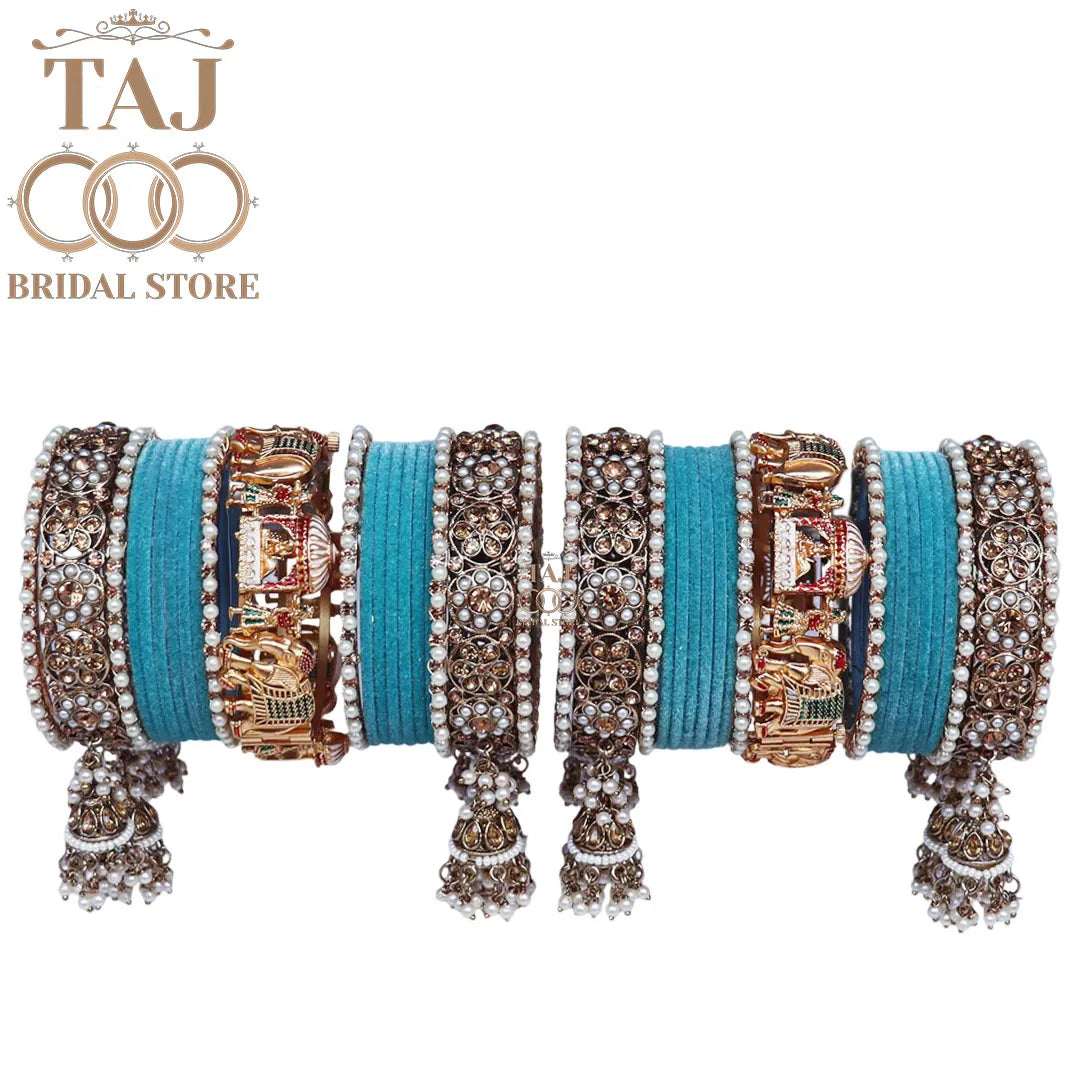 Most Popular Bridal Bangles Set With Beautiful Doli and Elephant Design Kada