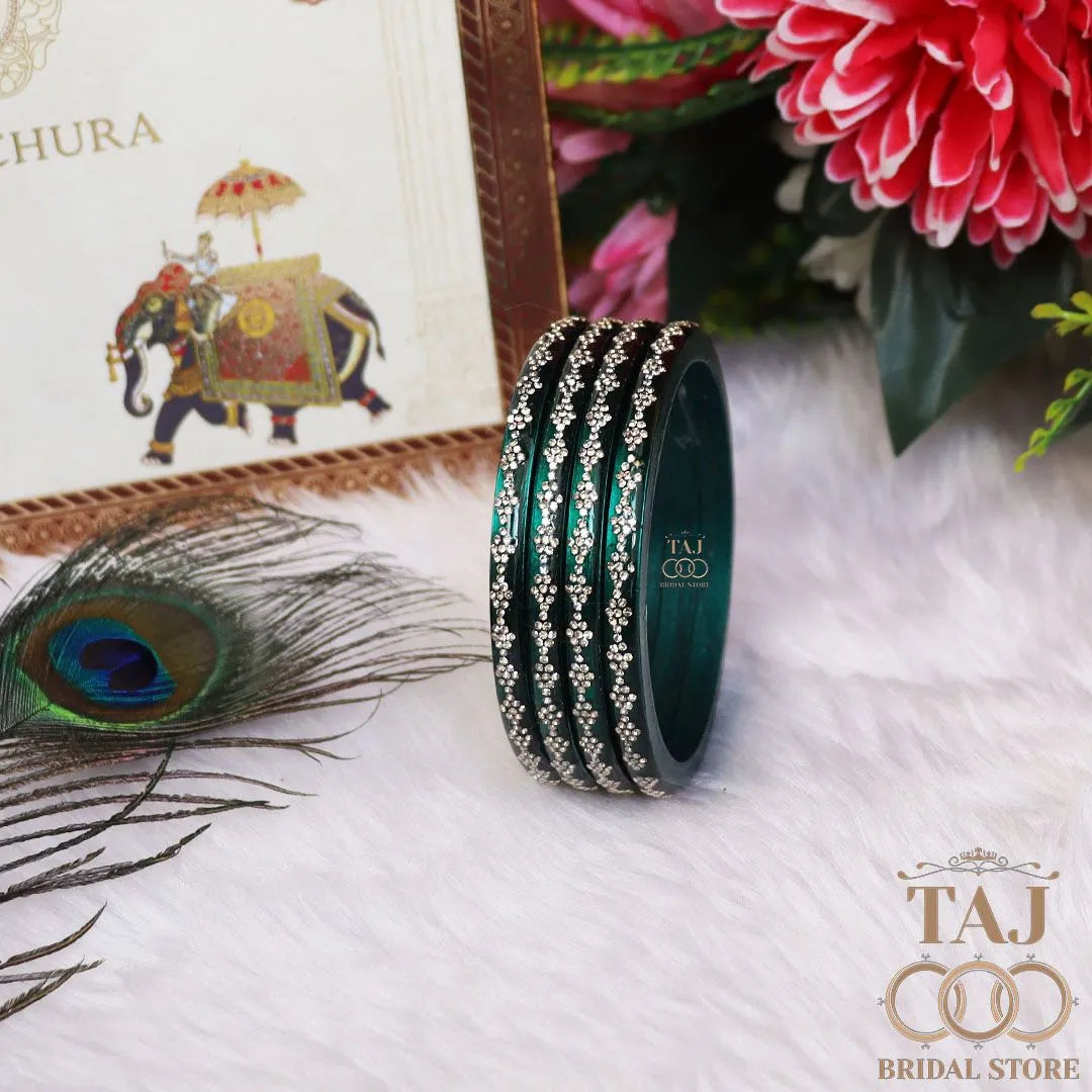 Premium Jaipuri Lac Bangles With Best Traditional Rhinestones Design