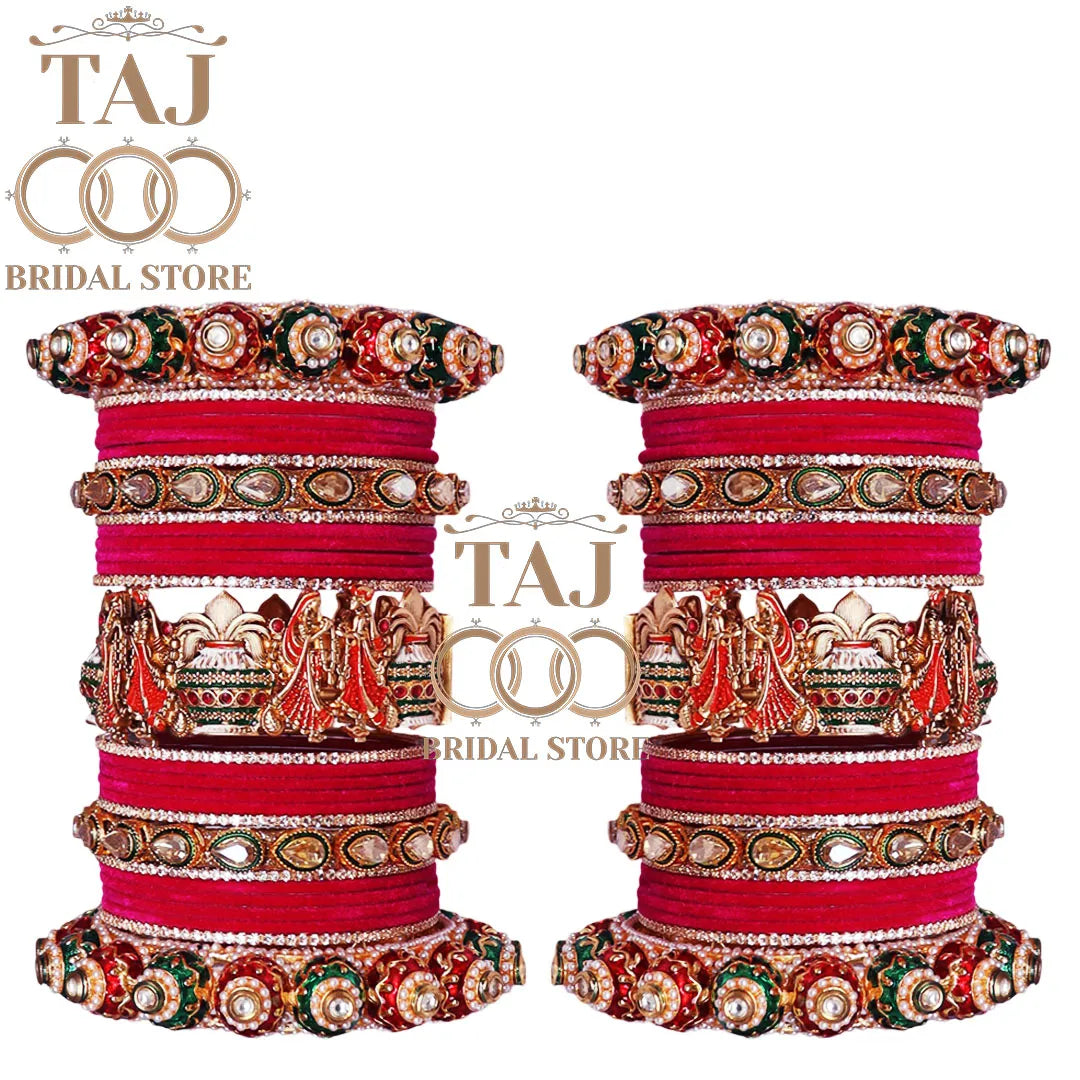 Popular Rajwadi Wedding Chura Set With Best Dhulha Dulhan Design Kada