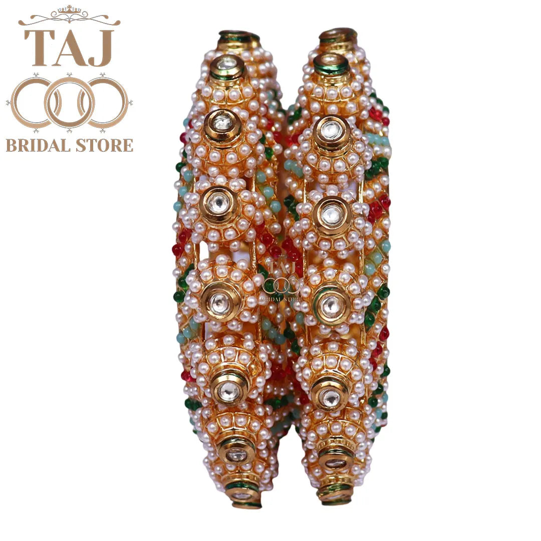 Rajwadi Traditional Bangadi Set With Beautiful Latest Clourful Design (Set of 2)