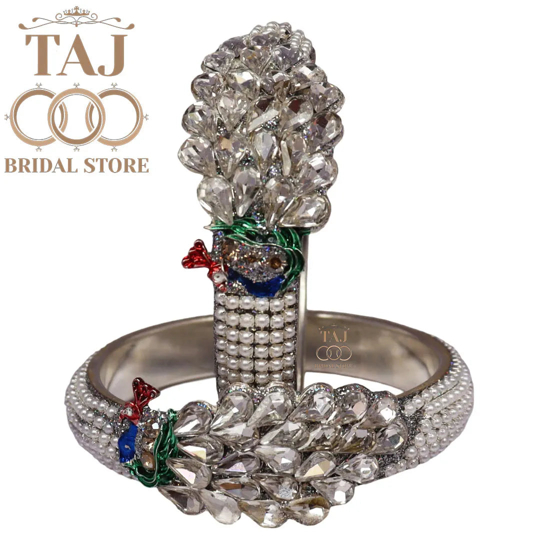 Designer Kada with Beautiful Peacock Design (Pack of 2) Taj Bridal Store