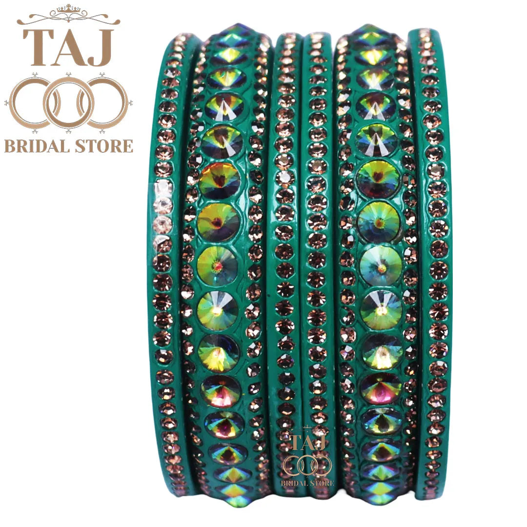 Daily Wear Marwadi Lakh Chura Set With Beautiful RhineStone Design