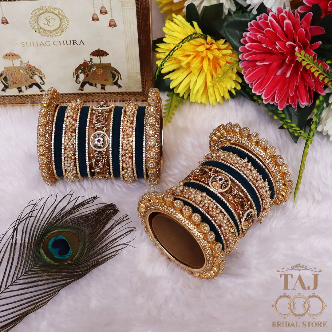 Rajwadi Wedding Bangles Set For Bride With Latest Doli Motifs