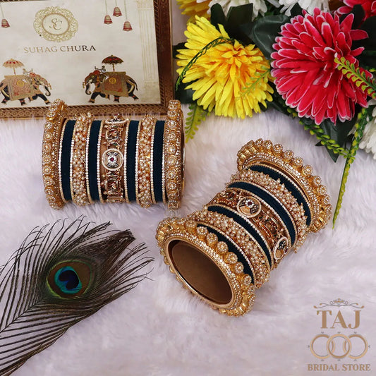 Rajwadi Wedding Bangles Set For Bride With Latest Doli Motifs