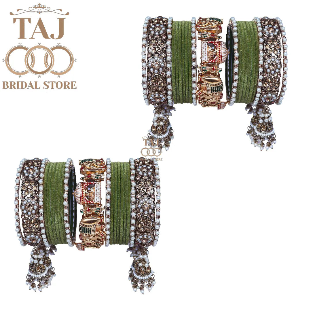 Most Popular Bridal Bangles Set With Beautiful Doli and Elephant Design Kada