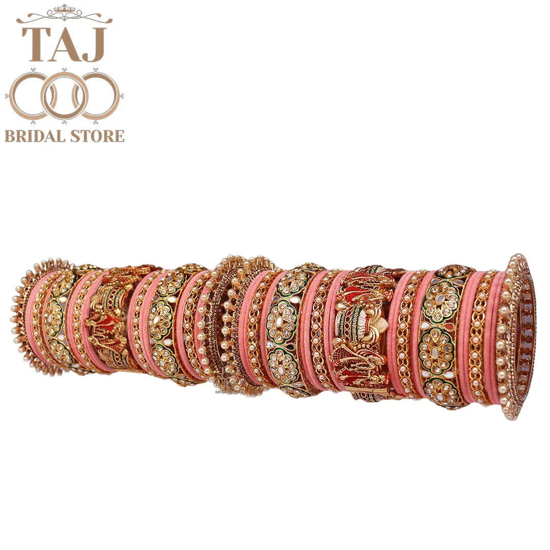 Rajwadi Wedding Metal Chura Set With Beautiful Dulha Dulhan Design Kada