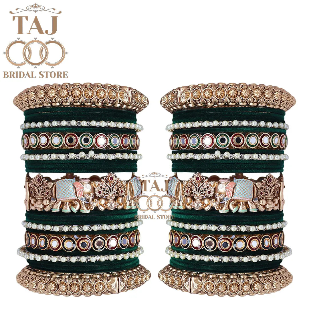 Tranding Bridal Rajwadi Chuda With Beautiful Elephant Design Kada