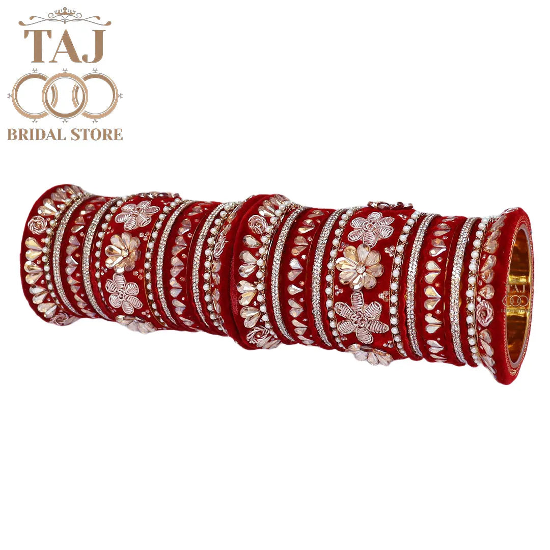 Wedding Bangle Set with Beautiful Latest Flower Design Kada