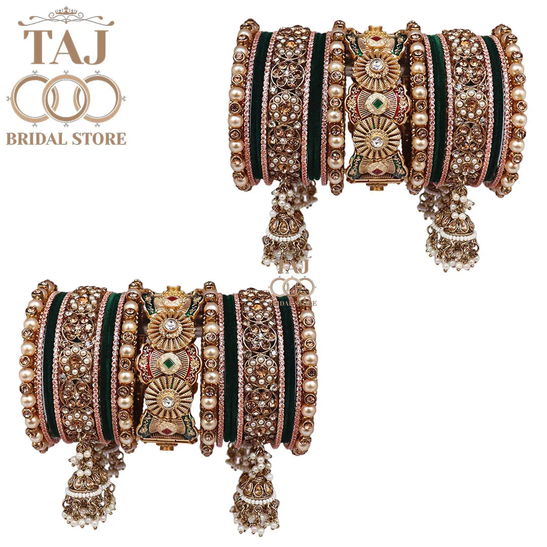 Royal Rajwadi Bridal Chuda Set With Beautiful Jhoomer Latkan Design