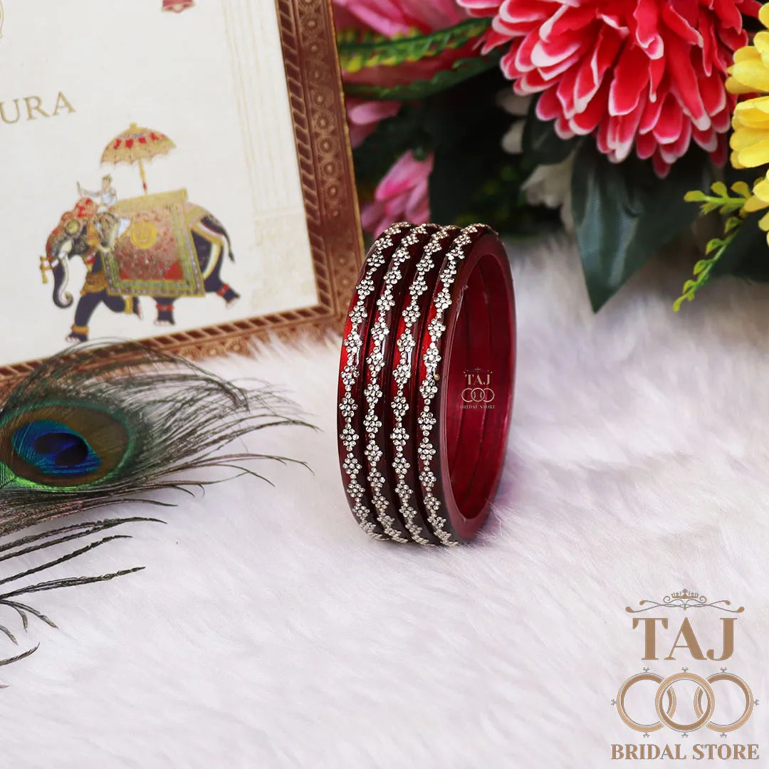 Premium Jaipuri Lac Bangles With Best Traditional Rhinestones Design