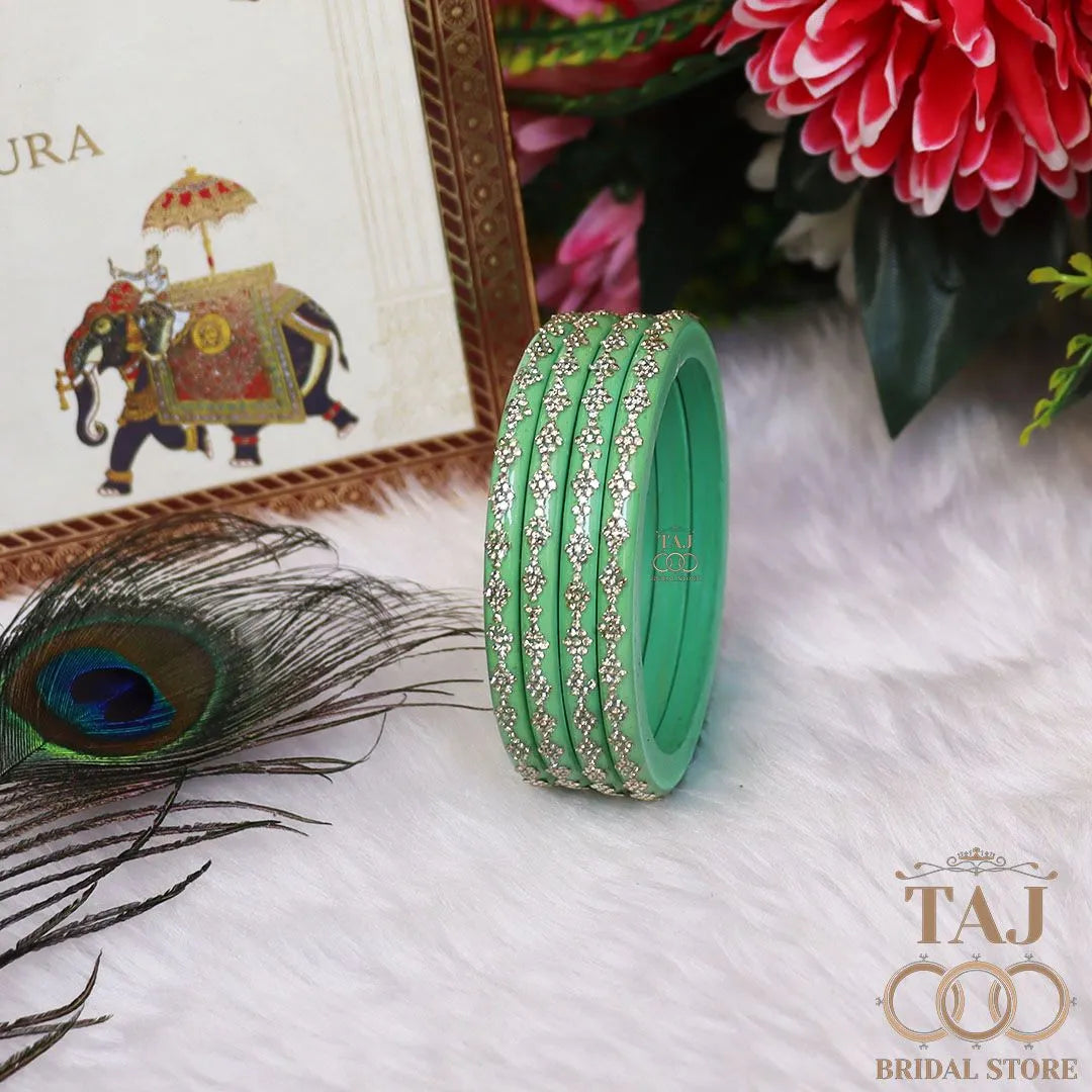 Premium Jaipuri Lac Bangles With Best Traditional Rhinestones Design