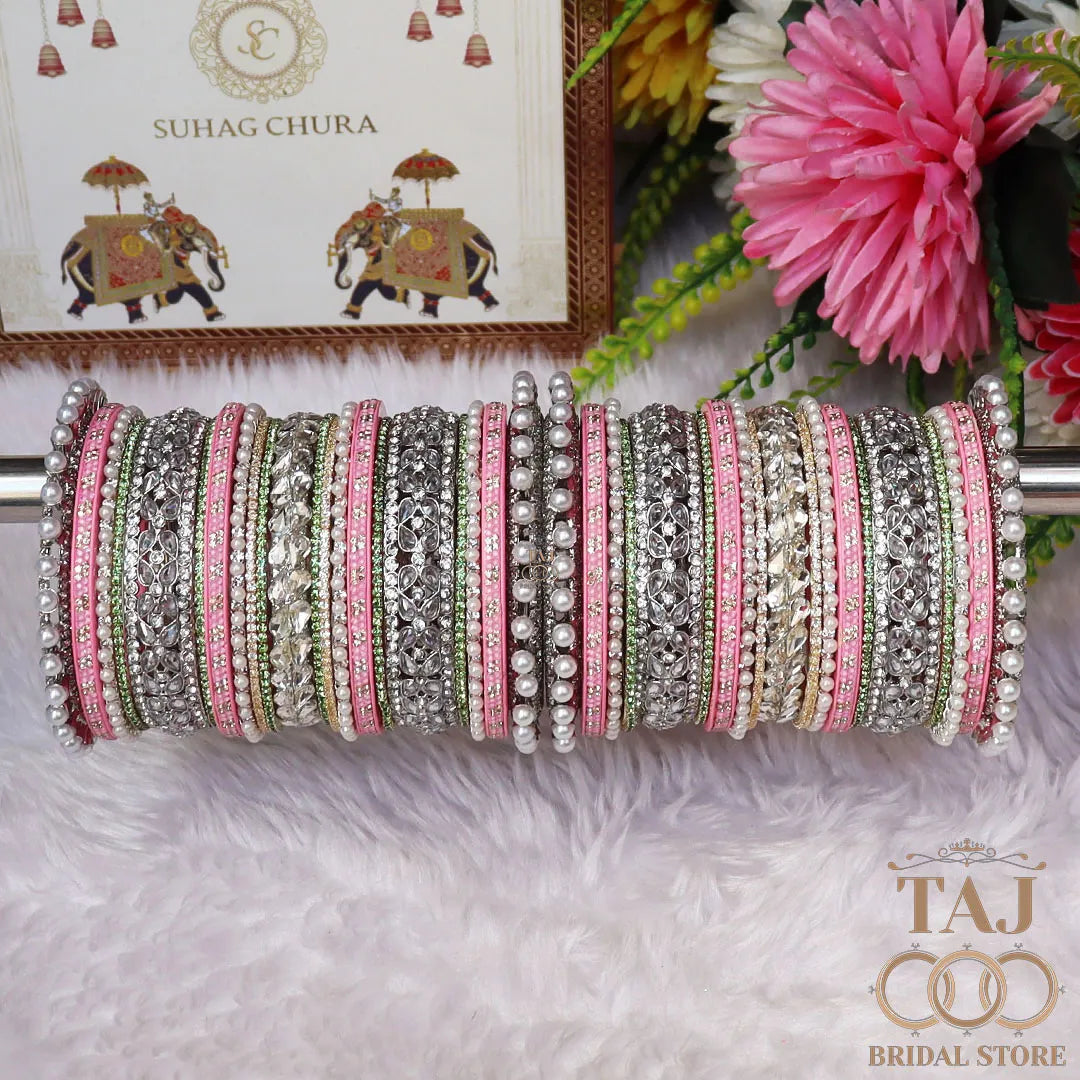 Premium Designer AD Bangles Set in Latest AD and Kundan Design