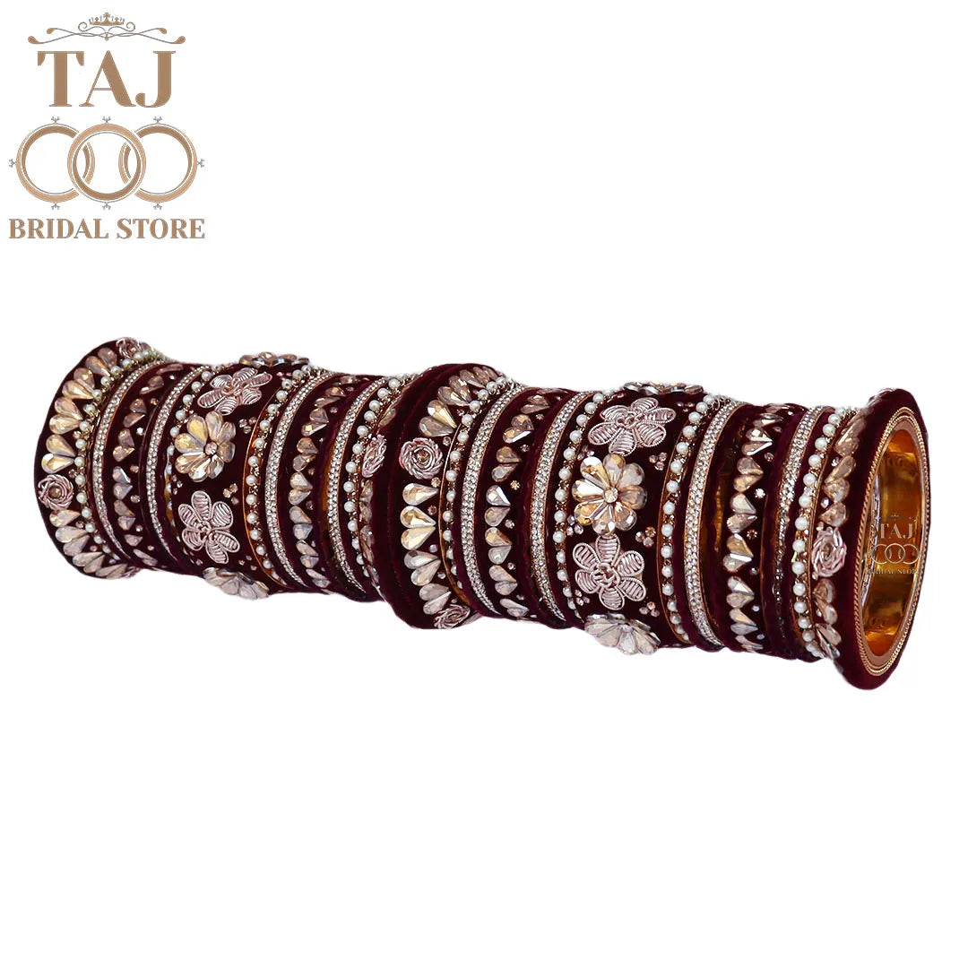 Wedding Bangle Set with Beautiful Latest Flower Design Kada