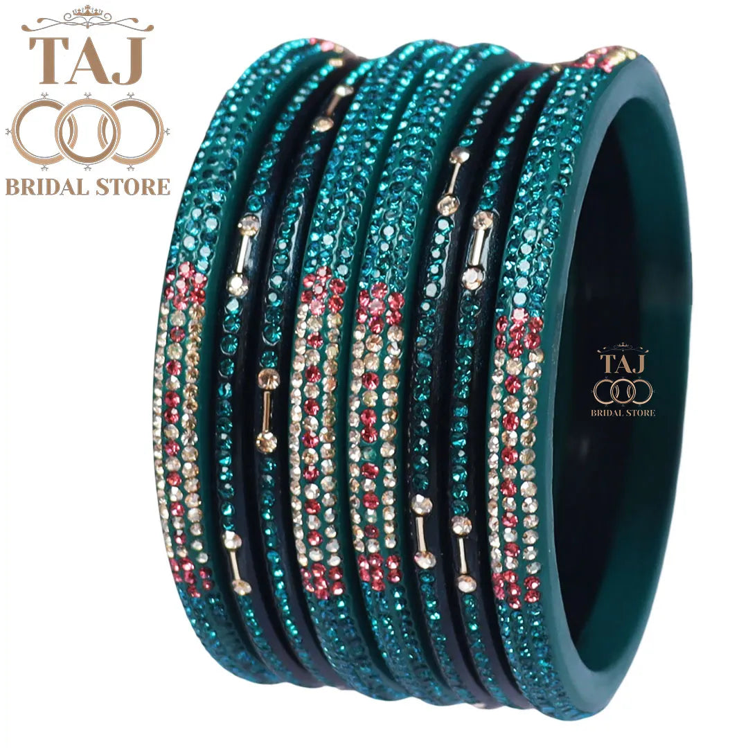 Traditional Lac Short Chura Set With Beautiful Best Rhinestons Design (Set Of 8)