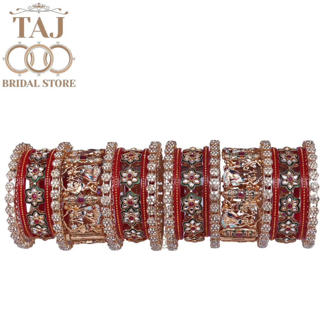 Wedding Bangles Set for Bride With Beautiful Dandia Design Kada