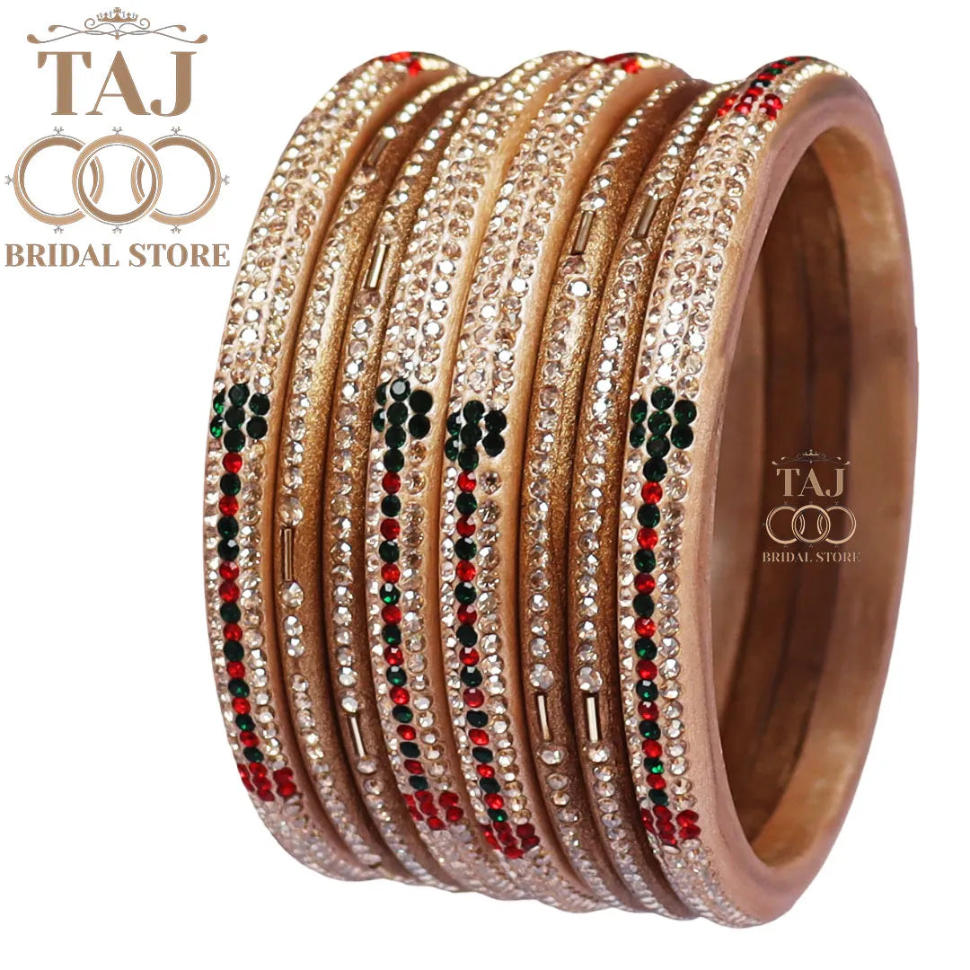 Traditional Lac Short Chura Set With Beautiful Best Rhinestons Design (Set Of 8)