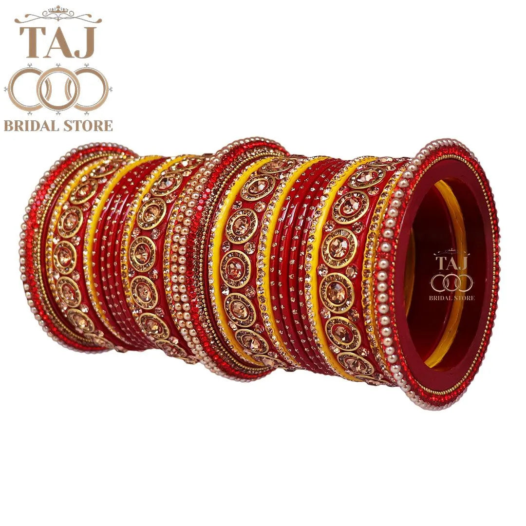 Rajasthani Party Wear Lac Chuda With Beautiful Stone Design