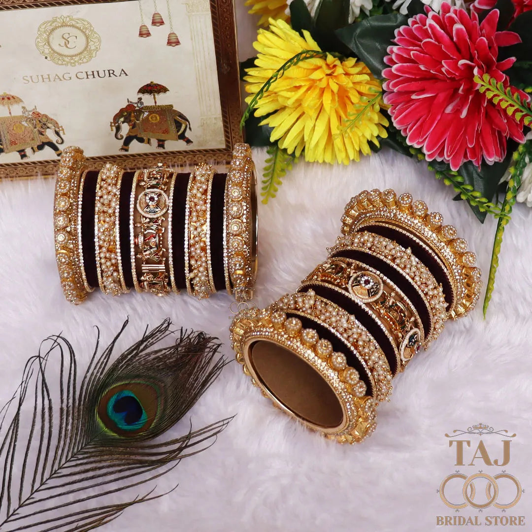 Rajwadi Wedding Bangles Set For Bride With Latest Doli Motifs