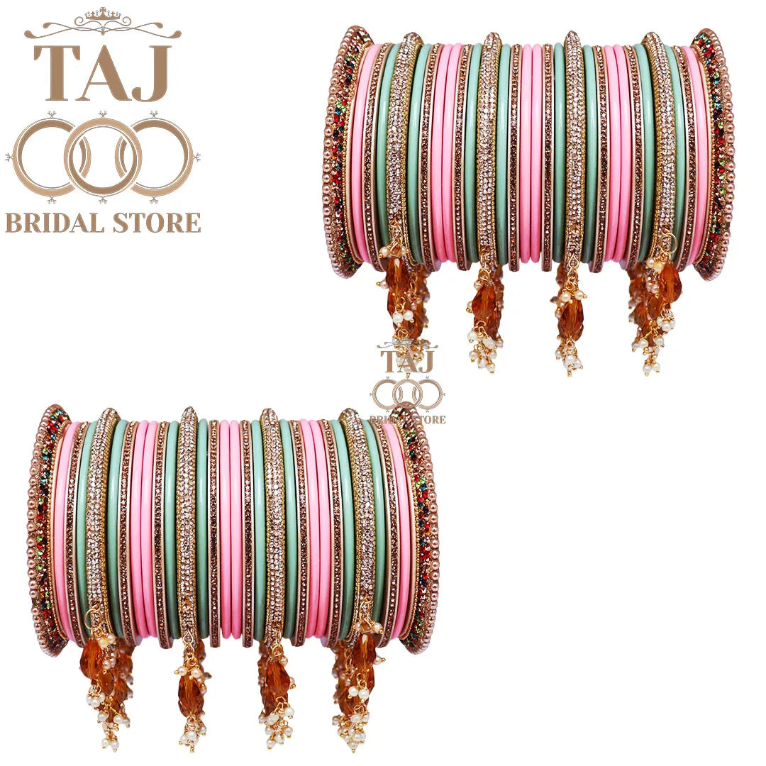 Best Traditional Lac Bridal Bangles Set With Beautiful New Latkan Design
